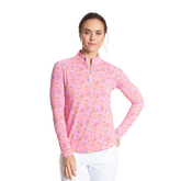 Paisley Print Sun Protection Quarter Zip Pull Over